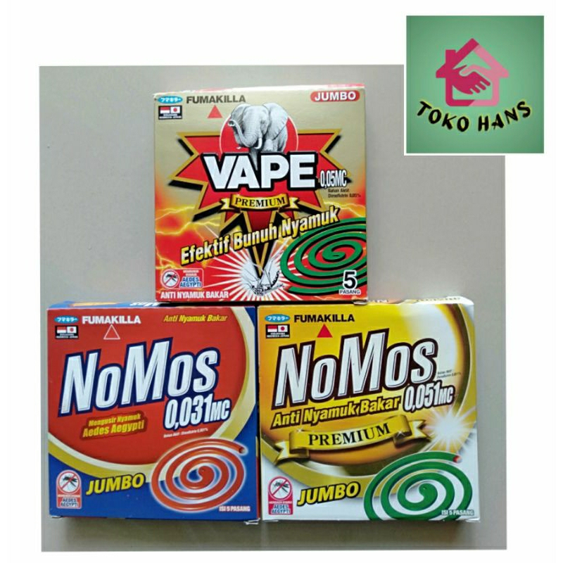 New Nomos Premium, Vape Bakar Premium & Nomos Demam Berdarah Obat Anti Nyamuk Bakar Jumbo 10 jam (is