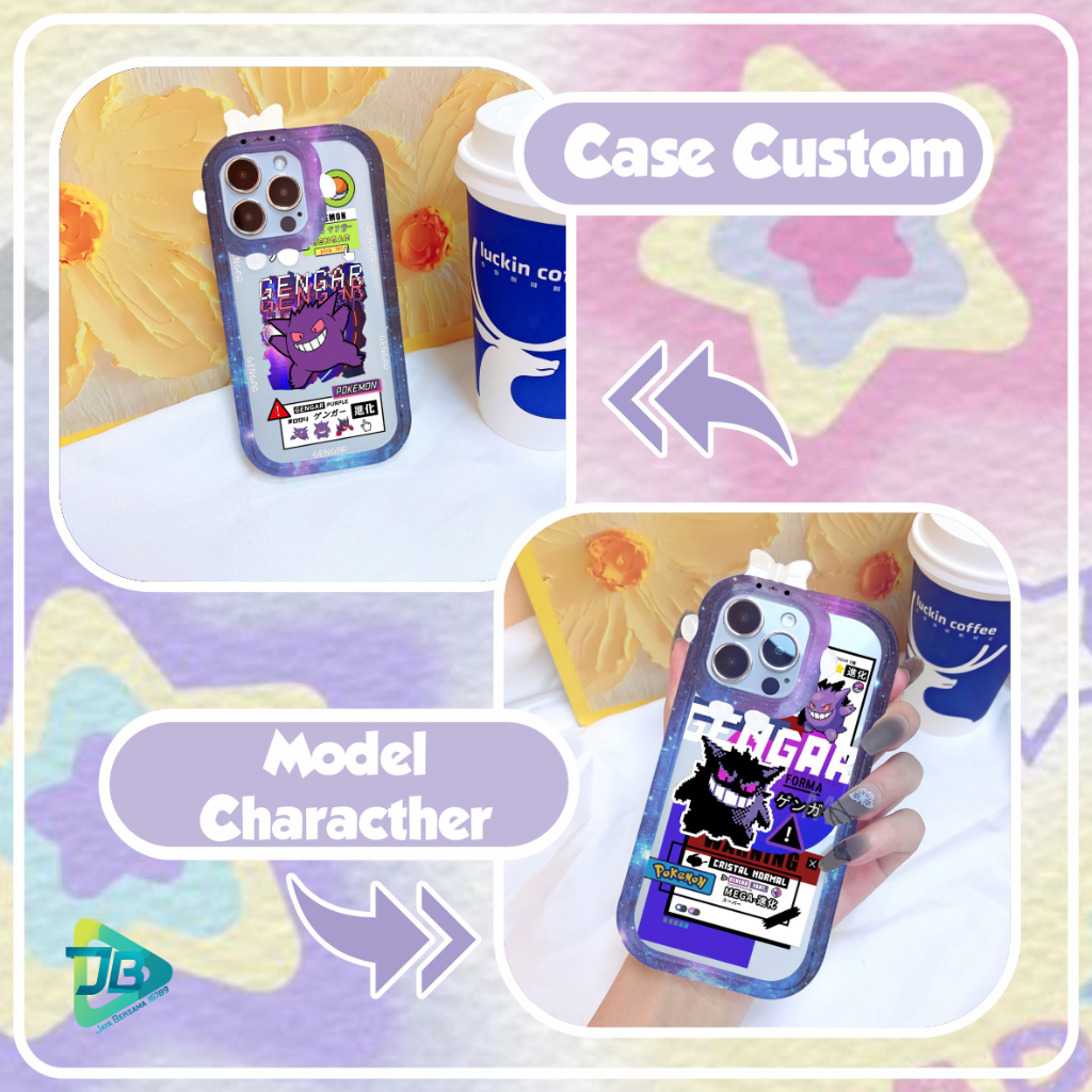 CUSTOM SOFTCASE PITACU FRAME KARAKTER CUSTOM GENGAR FOR IPHONE 6 6+ 7 7+ SE 2020 8 8+ X XS XR XS MAX 11 12 13 14 PRO MAX 14 MAX JB8533