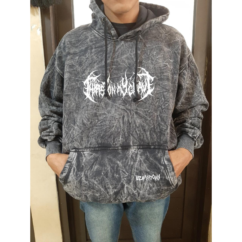 Hoodie Jumper Pria SandWash Washing Hoodie Tengkorak Metal Sweater font Metal wash  SANDWASH / Hoodie Pria / Hoodie Wanita Available M L XL Casual Good Brand Quality Premium