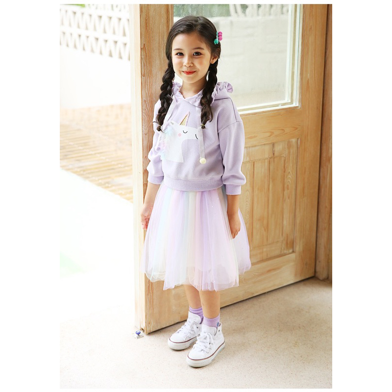 Baju Setelan Dress Anak Perempuan Cewek Unicorn 2 in 1 Baju + Rok Tutu / Pakaian Satu Setelan Anak Cewek/ Dress Anak Perempuan