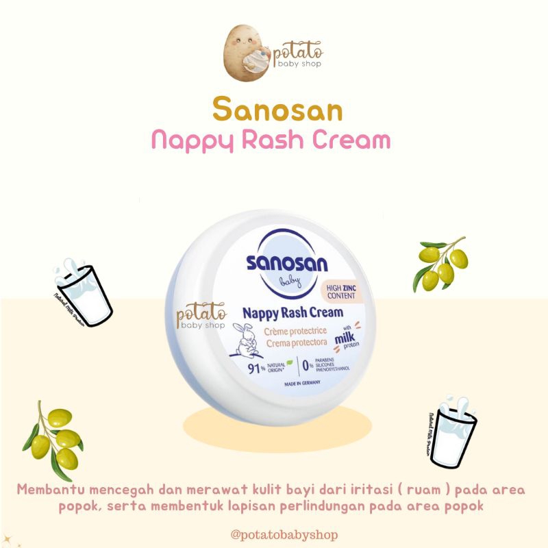 Sanosan Nappy Rash Cream 150gr - Krim Ruam Popok