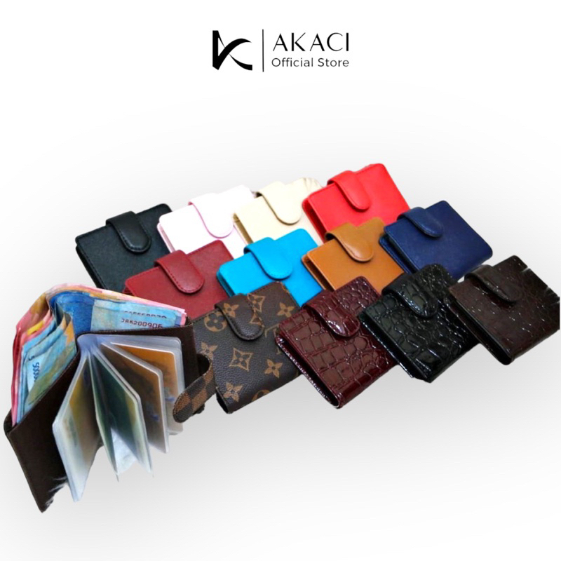 Dompet kartu kancing 2 slot kartu 14 ada slot uang Kertas Murah Import Wanita Pria THR