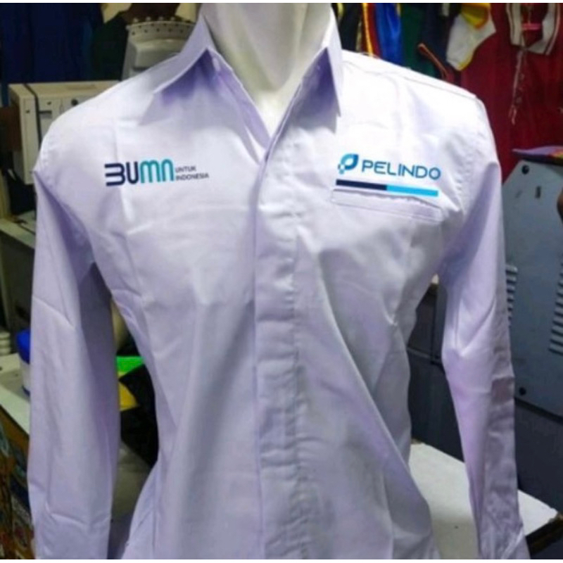 Seragam Kemeja PDH Baju Kerja Pelindo BUMN Pelindo Lengan Pendek Lengan Panjang Pria Laki-Laki Wanit