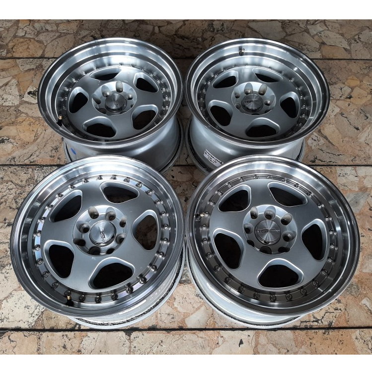 Velg Mobil Celong R15 Velg Mobil Bekas R15 Lbar 7/8 Pcd 4x100-114 Et 35/25 Hsr Wheel Burn