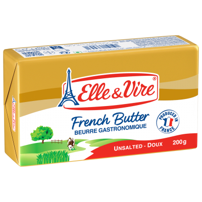 

Elle & Vire Unsalted Gourmet French Butter 200gr – Mentega Tawar