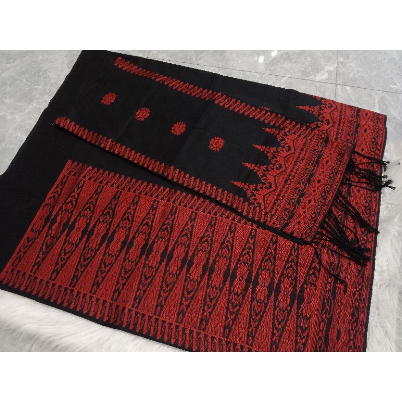 songket silungkang warna hitam merah