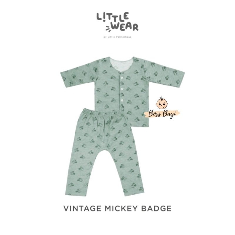 LITTLE WEAR Long Sleeve by Little Palmerhaus - Setelan Panjang Kancing Depan Bayi