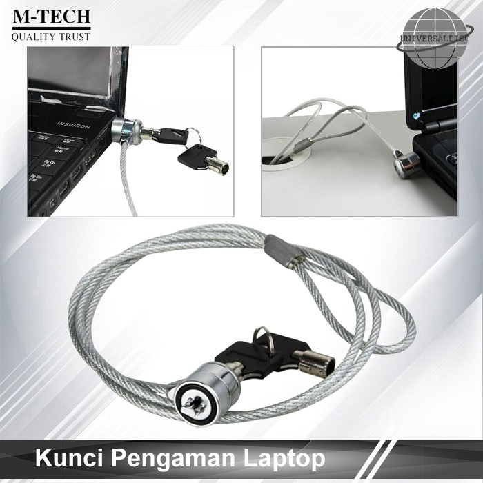 Kunci Pengaman Laptop Computer Notebook Security Cable Lock M-tech