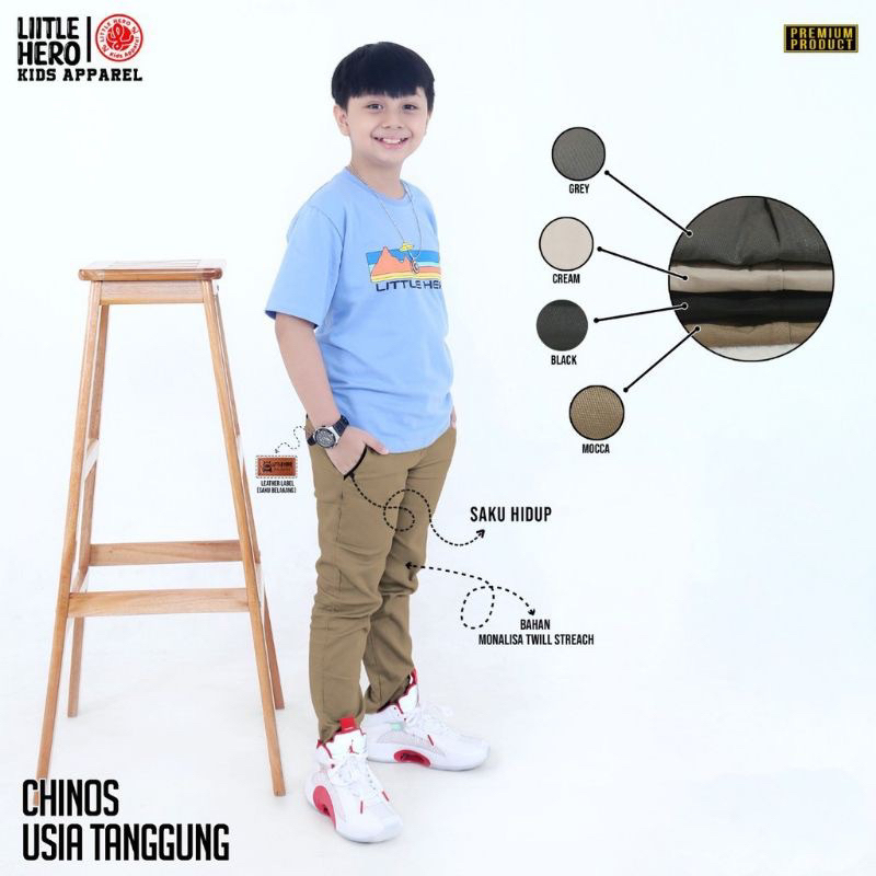 Ecer pilih warna 1-13th celana chino anak panjang laki-laki terlaris chinos slim fit