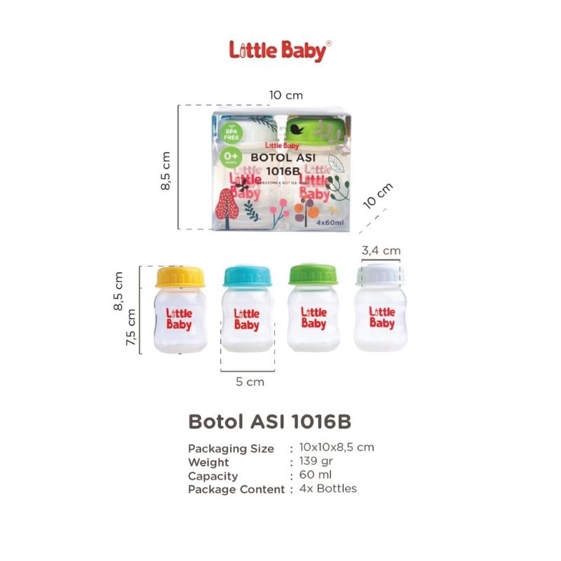 Little Baby Breastmilk Bottle Asi Bayi 60ml Isi 4