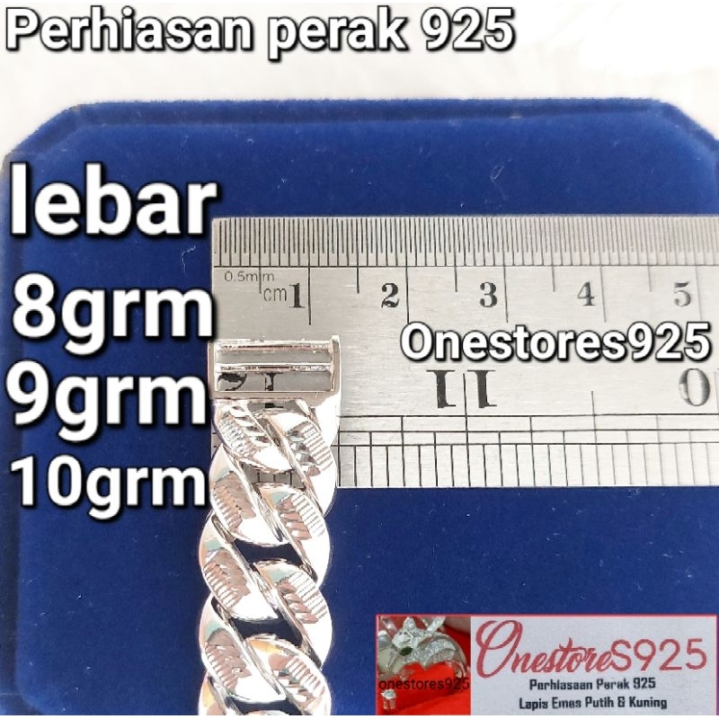GELANG PERAK ASLI SILVER 925 WANITA SISIK NAGA LAPIS EMAS PUTIH