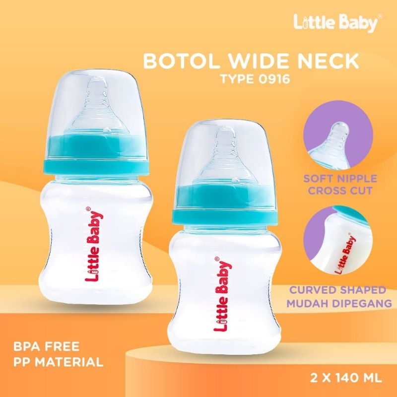 Little Baby botol susu wide neck 140ml isi 2