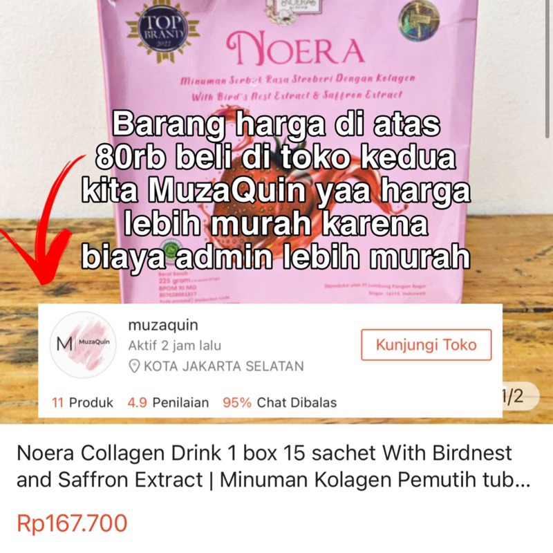 Noera Collagen Drink Minuman Kolagen Harga Per Sachet BPOM Halal