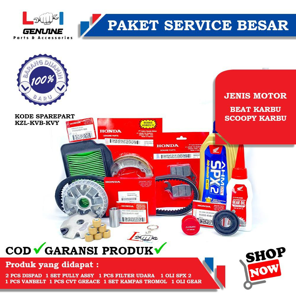 -LOI- PAKET SERVICE BESAR MPX 2 &amp; SPX 2 SET AHM GEAR, KAMPAS REM BEAT KARBU, FILTER UDARA BEAT/SCOOPY KARBU, RUMAH ROLLER SET VANBELT BEAT KARBU, SCOOPY KARBU