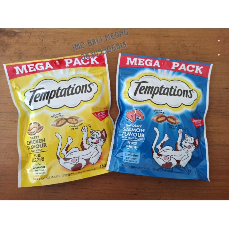 temptations mega pack 160gr snack kucing