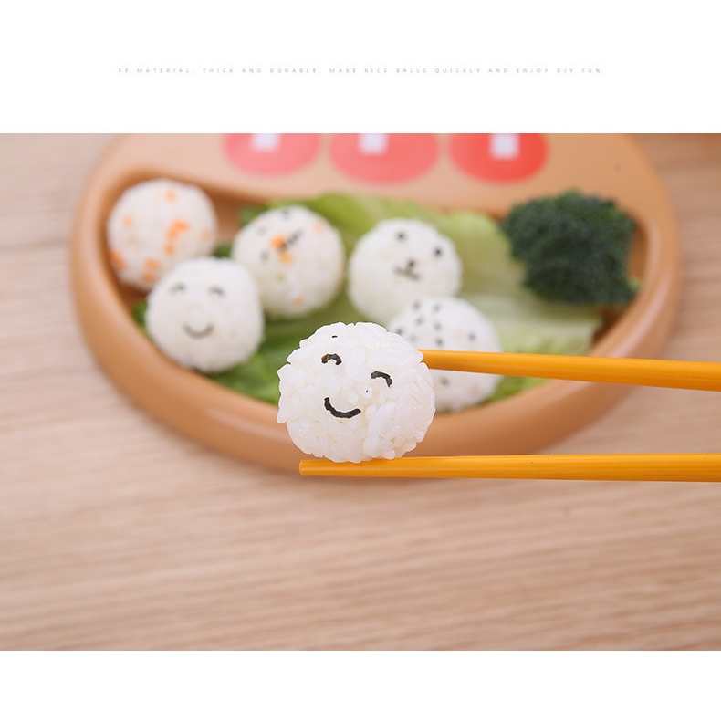 GrosirMart Cetakan Nasi Bento Bola Bola Mini 4 in 1 Bekal Anak Mini Ball Bento Mould Rice Ball Puncher