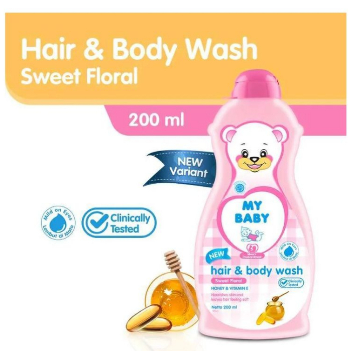 MY BABY Hair &amp; Body Wash Care and Protect / Sweet Floral 200ml