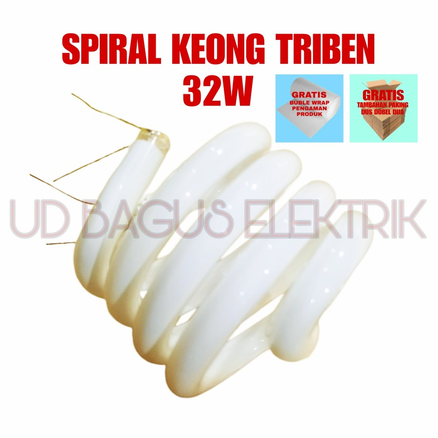 KACA LAMPU SPIRAL KEONG TRIBEN 32W (GRATIS BUBLE WARP DAN DOBEL DUS)
