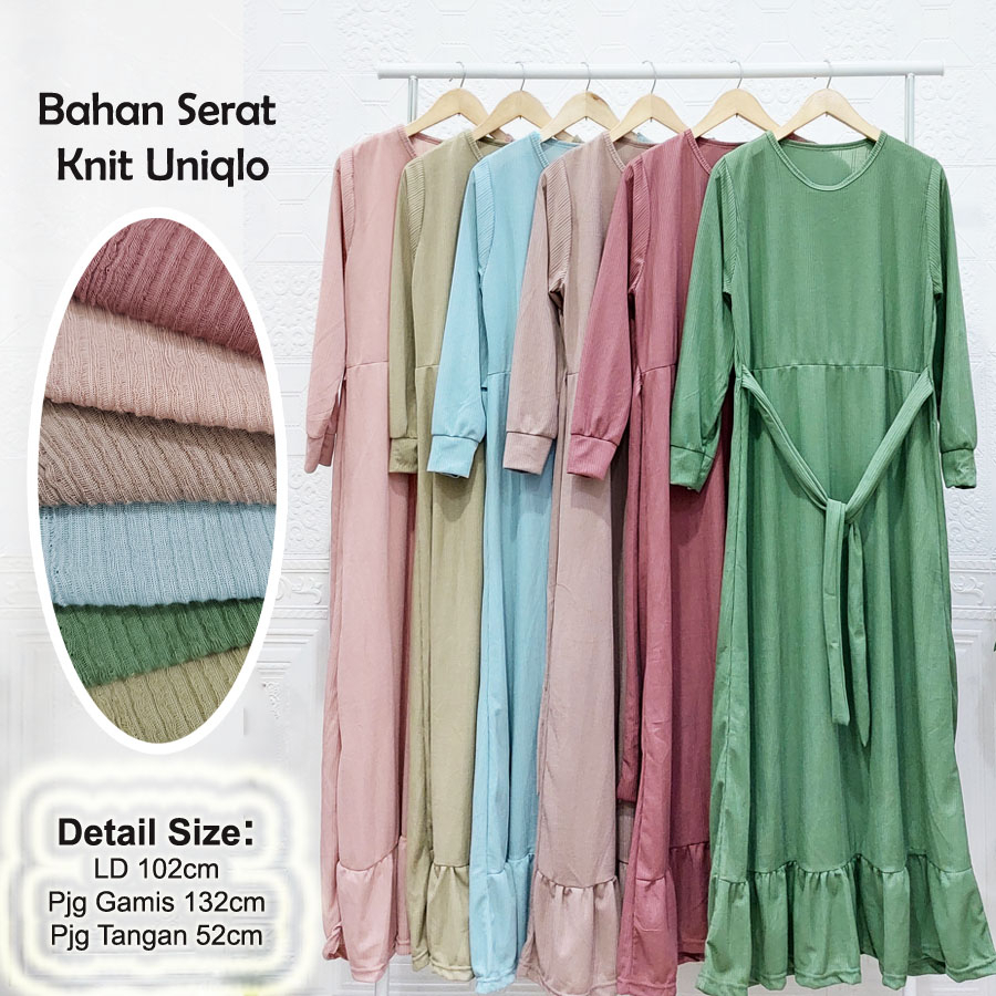 NEW KNIT PREMIUM GAMIS DRESS PANJANG MAXY GL FASHION