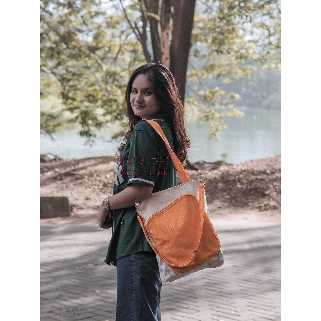 SATU ALAT Tas Selempang + Tote Bag HARANA 100% Canvas Premium Tebal Tas Kanvas