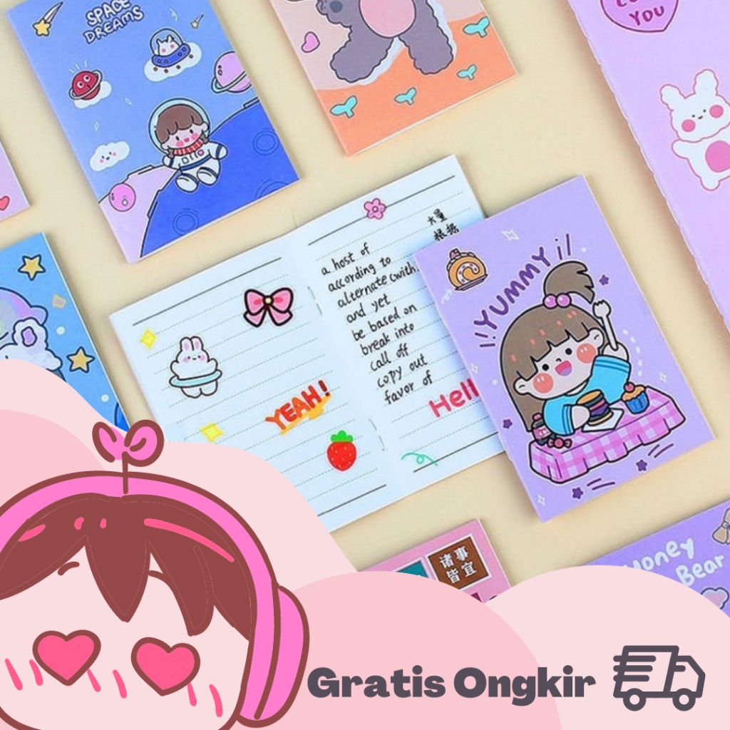 

Note Book Mini/ Buku Tulis Mini/ Motif Lucu/ Buku Kecil, Buku yang Mudah dibawa Kemana-mana