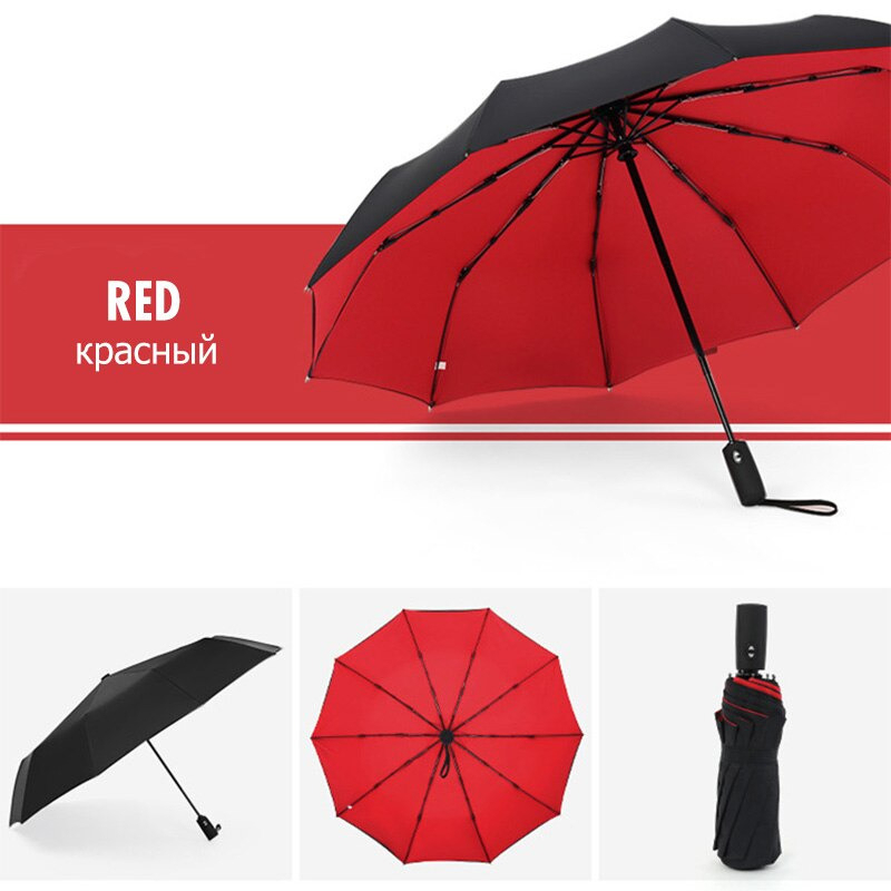 Payung Lipat Windproof Double Layer Umbrella - T1212 - Red