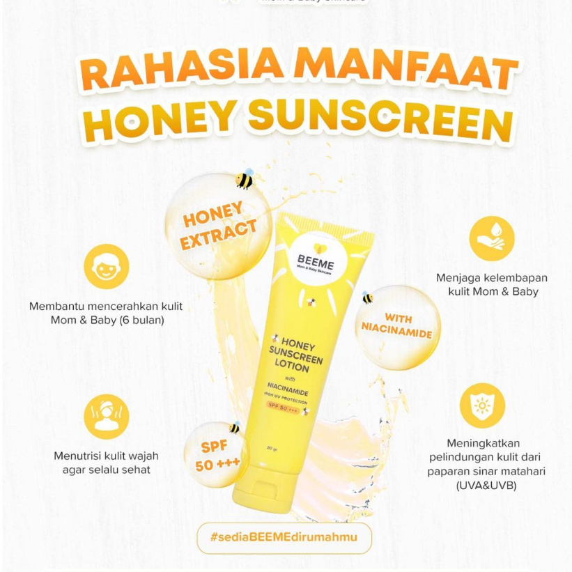 Beeme Beemee Bemee Sunscreen Lotion Perawatan Kulit Wajah Badan Anak Bayi Ibu Bumil Busui Bpom Halal Original