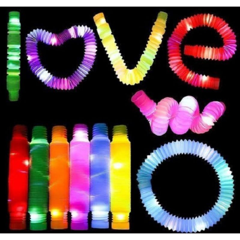 Light Up Pop Tubes Pipes Mainan Lampu Stick Pipa Fidget Toys Stik Pesta - Acara Aksesoris Perlengkap