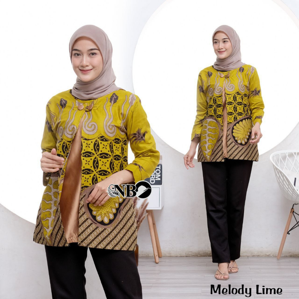 Baju Batik Wanita Modern Atasan Blouse Batik Kerja Kantor Wanita