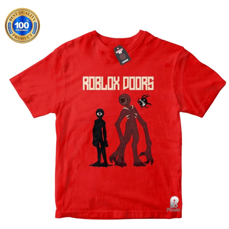 BAJU ANAK KAOS ATASAN ANAK MOTIF ROBLOX DOORS Bahan COTTUN (FREE NAMA)