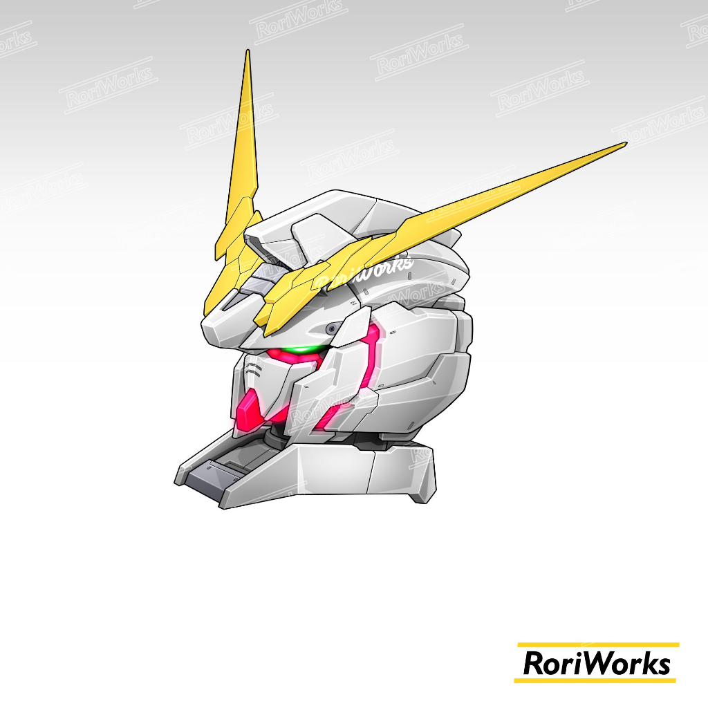 Stiker Kiss cut - Unicorn Gundam Head | Destroy Mode