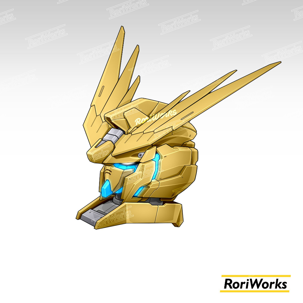 Stiker Kiss cut - Unicorn Gundam Phenex Head | Destroy Mode
