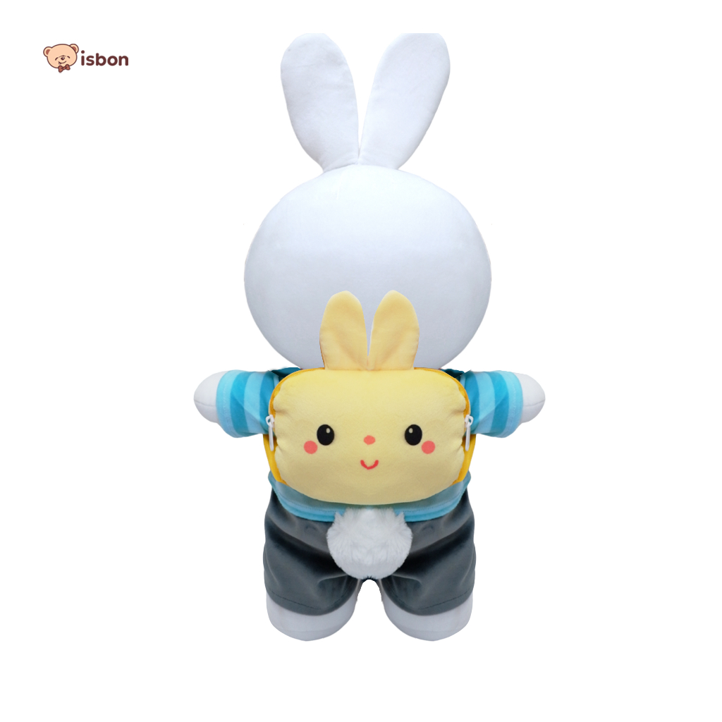 ISTANA BONEKA Kelinci With Baju Sekolah Bunny Plush Tas Ransel Back To School Series Cowok Cewek by Istana Boneka