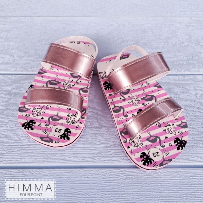 SANDAL ANAK PEREMPUAN Selop Spons Flamingo | SANDAL BALITA | SANDAL BAYI TALI BELAKANG KARET