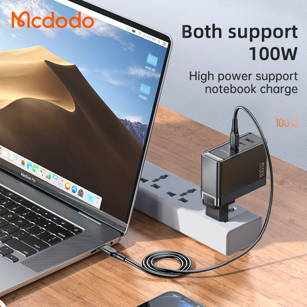 Mcdodo Gan Fast 100W USB C Macbook Laptop Handphone  USB C &amp; USB A QUICK CHARGE PD &amp; FAST