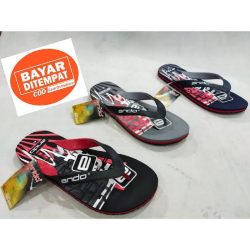 SENDAL Ando Viral - 30-45 Sandal jepit pria karet | Sendal japit cowok model distro lentur anti slip