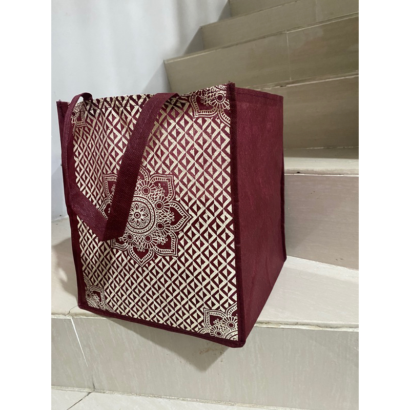 HARGA LUSIN ISI 12 BIJI -TAS HAJATAN BOX NASI HEBOH  SIZE 22x22