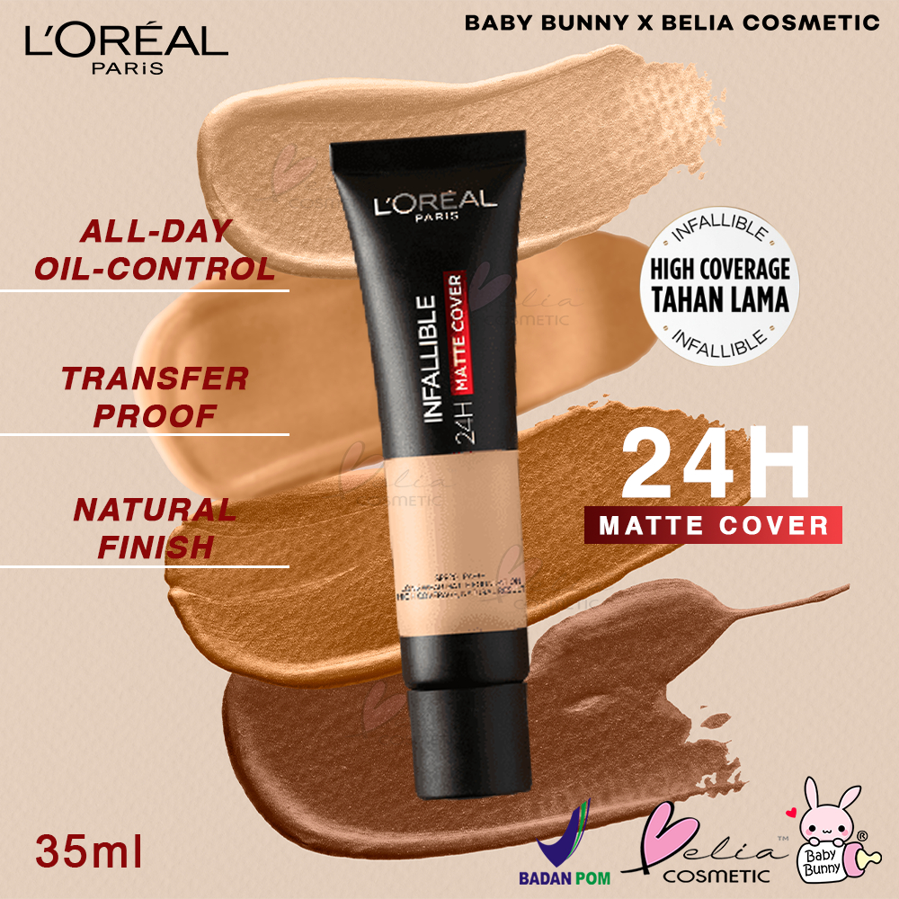 ❤ BELIA ❤ L'OREAL PARIS Infallible 24H Matte Cover 35ml SPF20 PA+++ | Loreal Longwear Matte Foundation | High Coverage | Natural Result