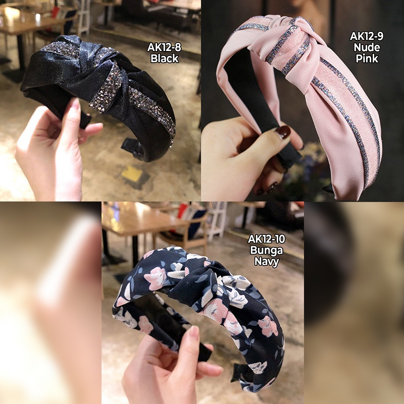 Bando Korea Wanita Dewasa Motif Lucu HeadBand Korea Bandana Kain Import Premium AK12