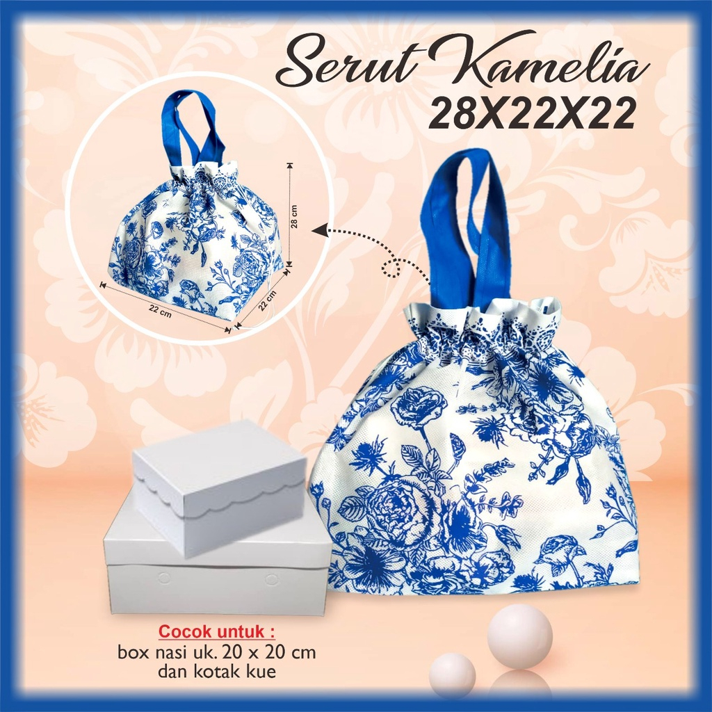 

Tas Goodie Bag Spundbond tas berkat kotak nasi 20 tas hajatan serut motif 28x22x22
