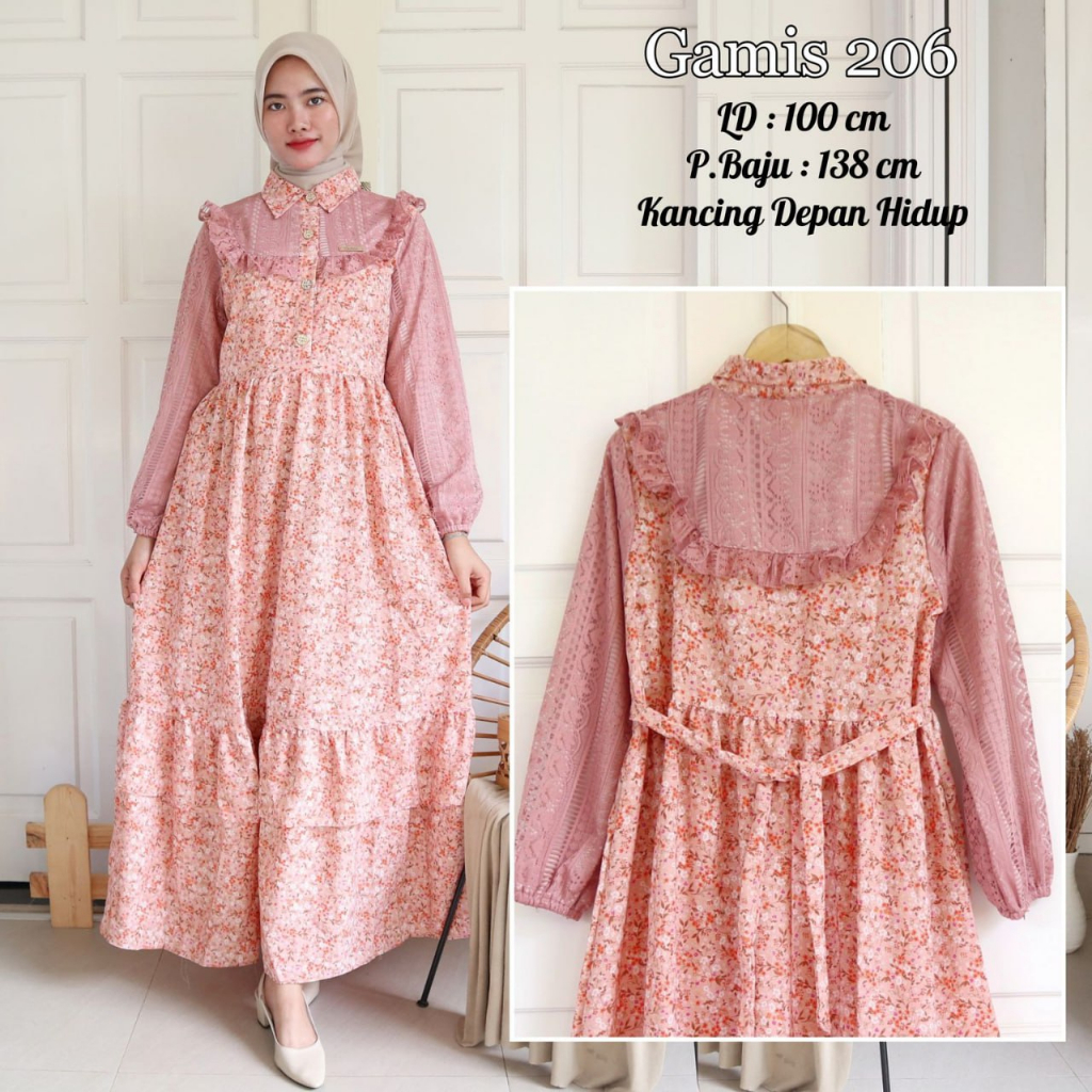 IZANY Gamis Remaja/ Dress Brukat Kode 206