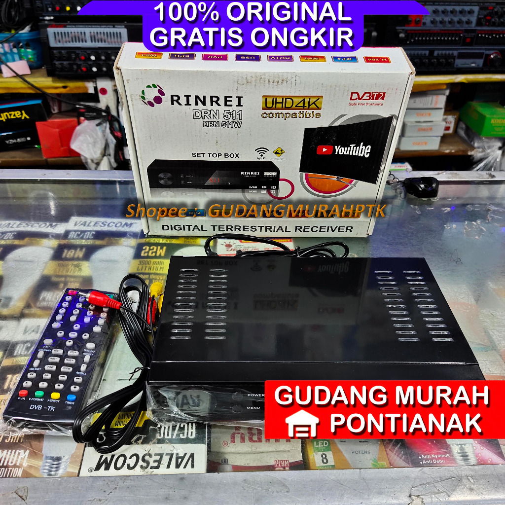 STB BESAR BODY PANJANG Set Top Box Digital Tv Receiver RINREI DRN-511C DVB T2 - BISA YOUTUBE