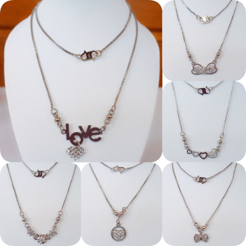 PSS Kalung Liontin LOVE Wanita Kalung Fashion Korea