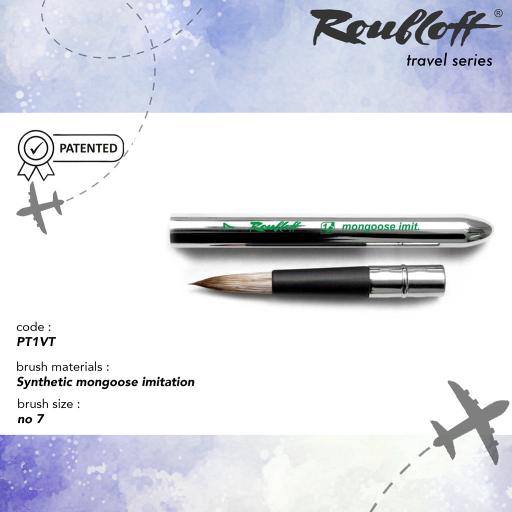 

Kuas Lukis Roubloff Travel Brush Synthetic Mongoose Brush PT1VT-7