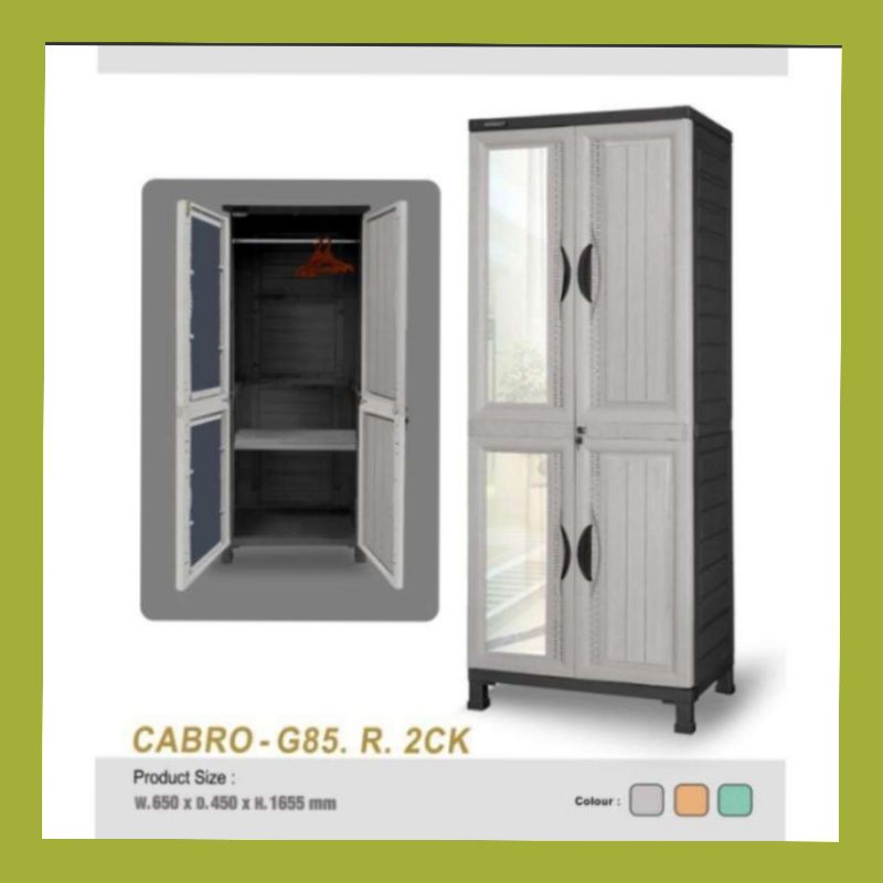 Lemari pakaian plastik 2pintu NAPOLLY CABRO-G85 R -2CK / LEMARI PLASTIK NAPOLLY(KHUSUS LOKASI BATAM)