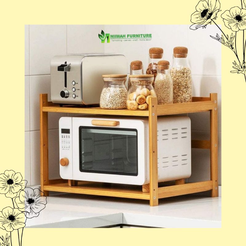 Rak Oven dan Microwave Minimalis Kayu Jati Belanda