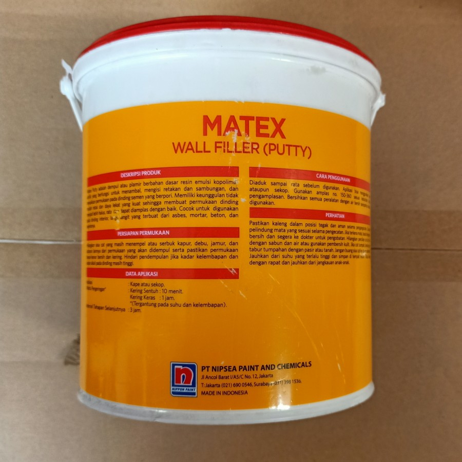Nippon Matex Wall Filler (Putty) Plamir Tembok Galon 4KG