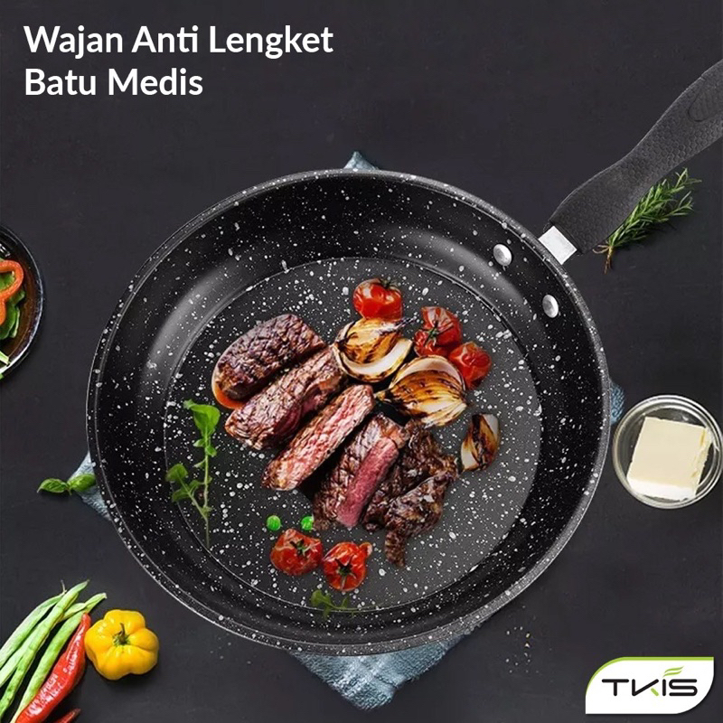 wajan anti lengket wajan marmer teflon anti lengket murah wajan batu medis