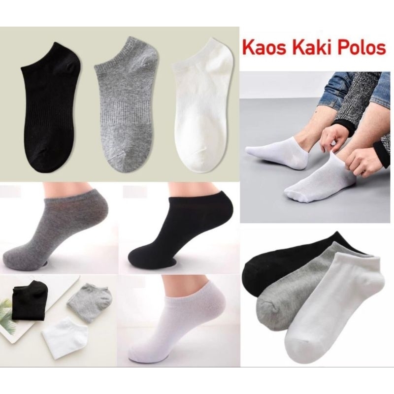 KWALITAS BAGUS KAOS KAKI POLOS PENDEK PRIA WANITA UNISEX MATA KAKI ANKLE SHOCK