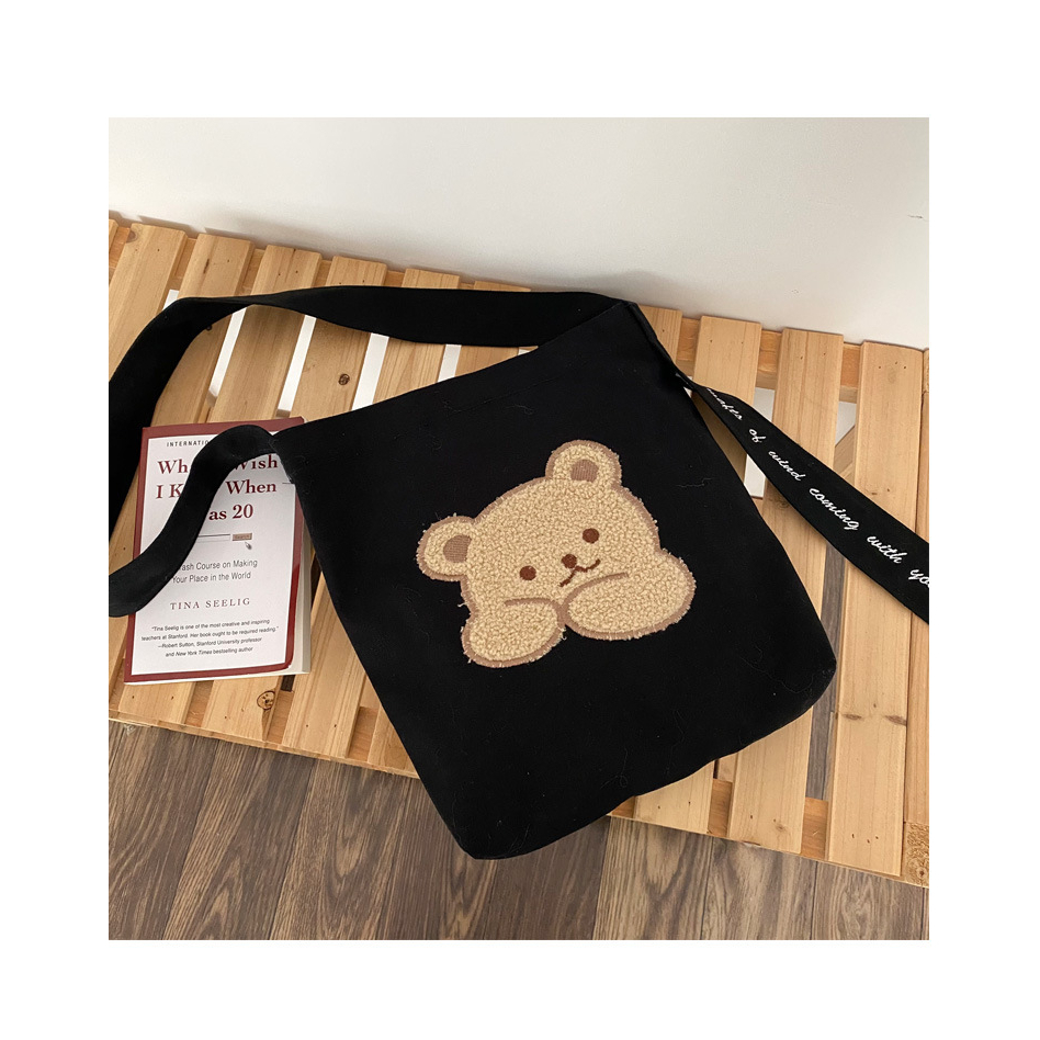 RIKKU BEAR BAG/Bear Tote Bag/Tote Bag lucu/Tas Belanja Wanita/Tas Jinjing Wanita/Tas Selempang Wanit